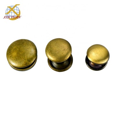 Cheap Factory Price 10*10/9*8 Brass Double Cap Rivets For Leather Craft Bag