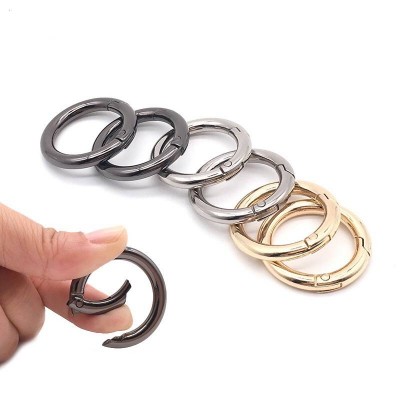 Zinc Alloy Circle Round Carabiner Spring O Ring Snap Clip Hook O Ring Spring Gate Clasp Buckle